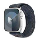 For Apple Watch Series 6 44mm Cowboy Nylon Hook and Loop Fastener Watch Band(Black) - 1