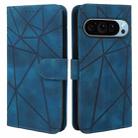 For Google Pixel 9 / 9 Pro Skin Feel Geometric Lines Leather Phone Case(Blue) - 2