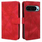 For Google Pixel 9 Pro XL Skin Feel Geometric Lines Leather Phone Case(Red) - 2