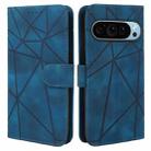 For Google Pixel 9 Pro XL Skin Feel Geometric Lines Leather Phone Case(Blue) - 2