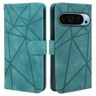 For Google Pixel 9 Pro XL Skin Feel Geometric Lines Leather Phone Case(Green) - 2