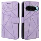 For Google Pixel 9 Pro XL Skin Feel Geometric Lines Leather Phone Case(Purple) - 2