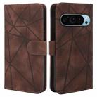For Google Pixel 9 Pro XL Skin Feel Geometric Lines Leather Phone Case(Brown) - 2