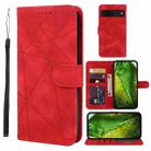 For Google Pixel 8a Skin Feel Geometric Lines Leather Phone Case(Red) - 1