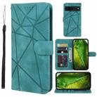 For Google Pixel 8a Skin Feel Geometric Lines Leather Phone Case(Green) - 1