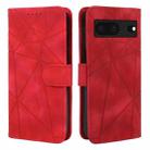 For Google Pixel 8 Skin Feel Geometric Lines Leather Phone Case(Red) - 2