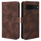 For Google Pixel 8 Skin Feel Geometric Lines Leather Phone Case(Brown) - 2