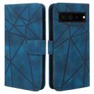 For Google Pixel 8 Pro Skin Feel Geometric Lines Leather Phone Case(Blue) - 2
