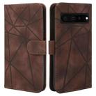 For Google Pixel 8 Pro Skin Feel Geometric Lines Leather Phone Case(Brown) - 2