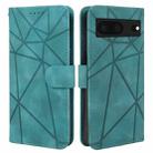 For Google Pixel 7 Skin Feel Geometric Lines Leather Phone Case(Green) - 2