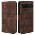 For Google Pixel 7 Skin Feel Geometric Lines Leather Phone Case(Brown) - 2