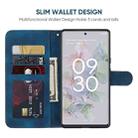 For Google Pixel 6a Skin Feel Geometric Lines Leather Phone Case(Blue) - 3