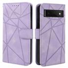 For Google Pixel 6a Skin Feel Geometric Lines Leather Phone Case(Purple) - 2