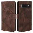 For Google Pixel 6a Skin Feel Geometric Lines Leather Phone Case(Brown) - 2