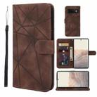 For Google Pixel 6 Skin Feel Geometric Lines Leather Phone Case(Brown) - 1