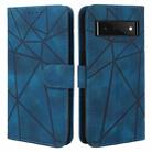 For Google Pixel 6 Pro Skin Feel Geometric Lines Leather Phone Case(Blue) - 2