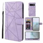 For Google Pixel 6 Pro Skin Feel Geometric Lines Leather Phone Case(Purple) - 1