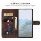 For Google Pixel 6 Pro Skin Feel Geometric Lines Leather Phone Case(Brown) - 3