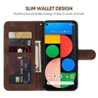 For Google Pixel 5a Skin Feel Geometric Lines Leather Phone Case(Brown) - 3