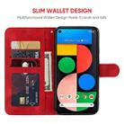 For Google Pixel 5 Skin Feel Geometric Lines Leather Phone Case(Red) - 3