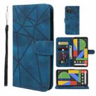 For Google Pixel 4 XL Skin Feel Geometric Lines Leather Phone Case(Blue) - 1