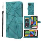 For Google Pixel 4 XL Skin Feel Geometric Lines Leather Phone Case(Green) - 1