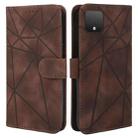 For Google Pixel 4 XL Skin Feel Geometric Lines Leather Phone Case(Brown) - 2