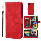 For Google Pixel 4a 4G Skin Feel Geometric Lines Leather Phone Case(Red) - 1