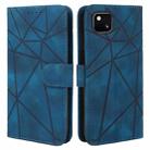 For Google Pixel 4a 4G Skin Feel Geometric Lines Leather Phone Case(Blue) - 2