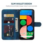 For Google Pixel 4a 5G Skin Feel Geometric Lines Leather Phone Case(Blue) - 3