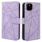 For Google Pixel 4a 5G Skin Feel Geometric Lines Leather Phone Case(Purple) - 2