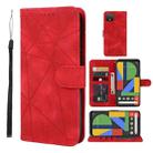 For Google Pixel 4 Skin Feel Geometric Lines Leather Phone Case(Red) - 1