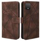 For Google Pixel 4 Skin Feel Geometric Lines Leather Phone Case(Brown) - 2