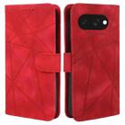 For Google Pixel 9a Skin Feel Geometric Lines Leather Phone Case(Red) - 2