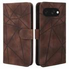 For Google Pixel 9a Skin Feel Geometric Lines Leather Phone Case(Brown) - 2