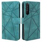 For Sony Xperia 1 II Skin Feel Geometric Lines Leather Phone Case(Green) - 2