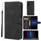 For Sony Xperia 1 IV Skin Feel Geometric Lines Leather Phone Case(Black) - 1