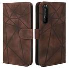 For Sony Xperia 1 IV Skin Feel Geometric Lines Leather Phone Case(Brown) - 2