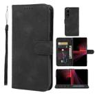 For Sony Xperia 1 III Skin Feel Geometric Lines Leather Phone Case(Black) - 1