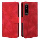 For Sony Xperia 1 III Skin Feel Geometric Lines Leather Phone Case(Red) - 2