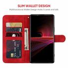 For Sony Xperia 1 III Skin Feel Geometric Lines Leather Phone Case(Red) - 3