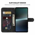 For Sony Xperia 1 V 2023 Skin Feel Geometric Lines Leather Phone Case(Black) - 3