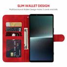 For Sony Xperia 1 V 2023 Skin Feel Geometric Lines Leather Phone Case(Red) - 3