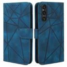 For Sony Xperia 1 V 2023 Skin Feel Geometric Lines Leather Phone Case(Blue) - 2