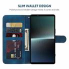 For Sony Xperia 1 V 2023 Skin Feel Geometric Lines Leather Phone Case(Blue) - 3