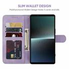 For Sony Xperia 1 V 2023 Skin Feel Geometric Lines Leather Phone Case(Purple) - 3