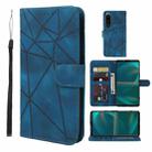 For Sony Xperia 5 III Skin Feel Geometric Lines Leather Phone Case(Blue) - 1