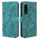 For Sony Xperia 5 III Skin Feel Geometric Lines Leather Phone Case(Green) - 2