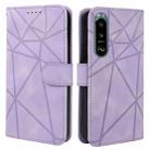 For Sony Xperia 5 III Skin Feel Geometric Lines Leather Phone Case(Purple) - 2