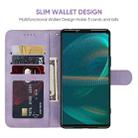 For Sony Xperia 5 III Skin Feel Geometric Lines Leather Phone Case(Purple) - 3